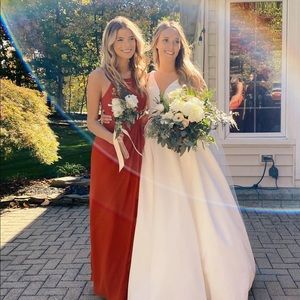 COPY - Cassandra Azazie Bridesmaids Dress in Rust size A2